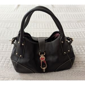 Dooney and Bourke Leather handbag black Pebble purse logo lock Satchel J6563256